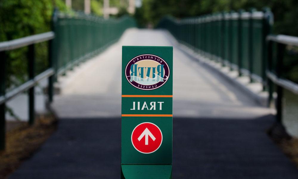 The Erie Lackawanna Railroad Bridge over the Genesee River is one of the trails near the University campus that bicyclists can use.